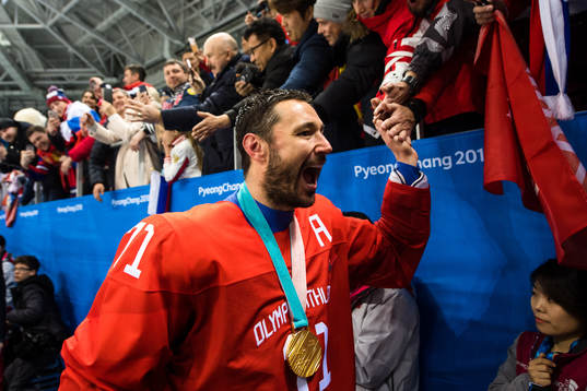 Ilya Kovalchuk Of Russia (OAR)   celebrating