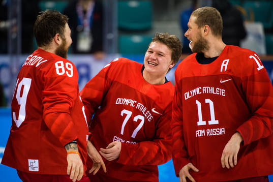 Nikita Nesterov, Kirill Kaprizov and Sergei Andronov Of