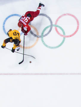 Christian Ehrhoff of Germany and Alexander Barabanov Of