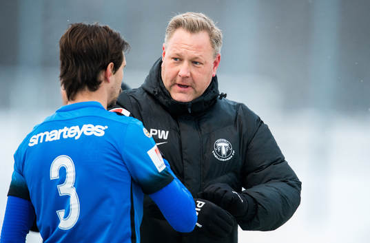 Trelleborgs tränare Patrick Winqvist och Sebastian Ohlsson