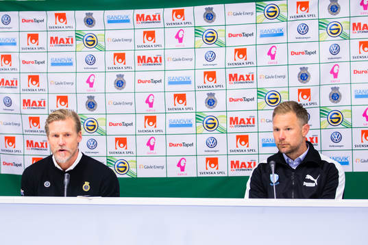 Gefles tränare Johan Mjällby och Malmö FFs tränare