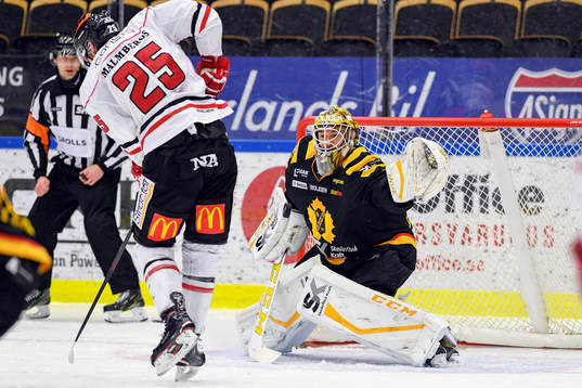 Örebros Anton Hedman och Skellefteås målvakt Gustaf