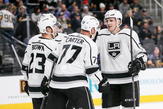Los Angeles Dion Phaneuf, Jeff Carter och Dustin Brown