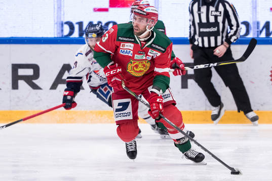 Moras Brandon Gormley  i ishockeymatchen i SHL mellan Mora