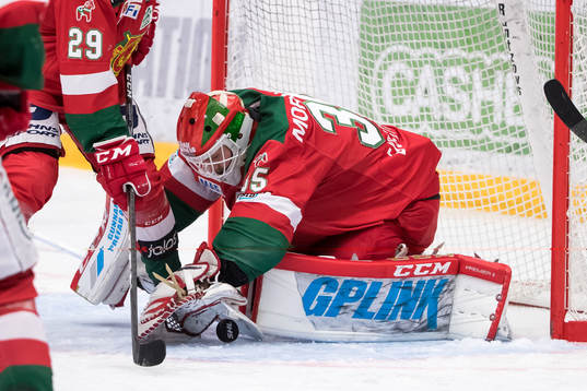 Moras målvakt Christian Engstrand  i ishockeymatchen i SHL