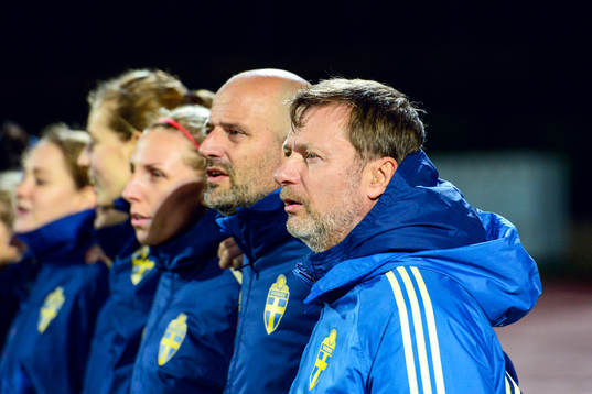 Sveriges assisterande förbundskapten Magnus Wikman och
