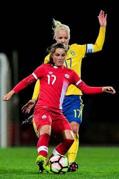 Kanadas Jessie Fleming och Sveriges Caroline Seger