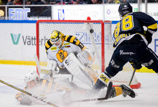 Skellefteås Michael Kostka och målvakt Joni Ortio