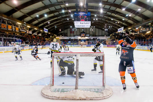 Mikkel Seiergren Christiansen of Frisk Asker celebrates