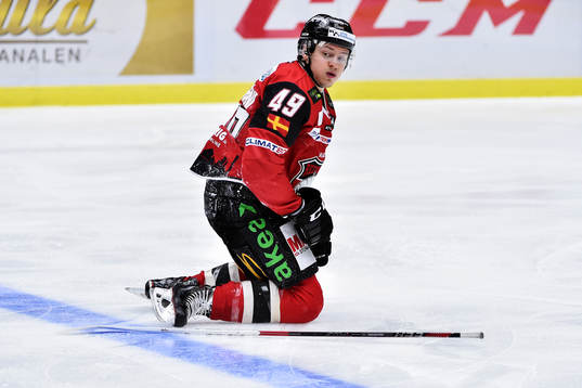 Malmö Redhawks Rhett Rakhshani på knä