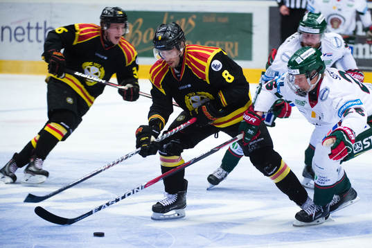 Brynäs Aaron Palushaj och Frölundas Rasmus Dahlin