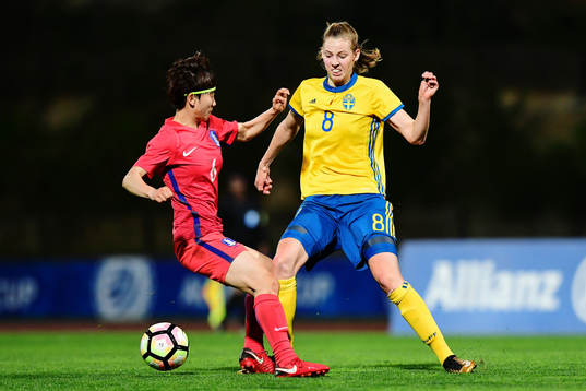 Sydkoreas Cho So Hyun och Sveriges Amanda Edgren