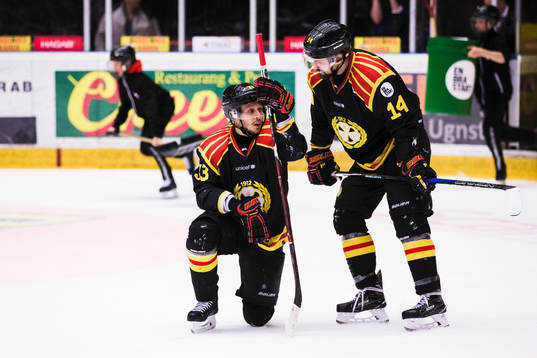 Brynäs Elias Fälth tittas till av Johan Alcén