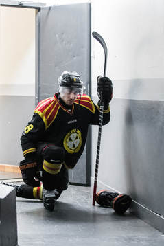 Brynäs Aaron Palushaj innan ishockeymatchen i SHL mellan