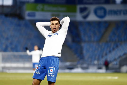 Norrköpings Jordan Larsson reagerar