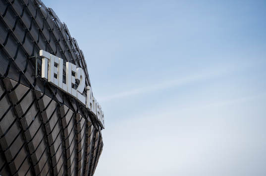 Exteriör vy av Tele2 Arena