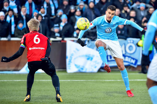 Brommapojkarnas Gustav Sandberg Magnusson och Malmö FFs