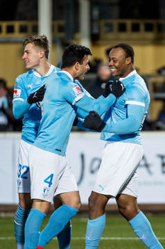 Malmö FFs Mattias Svanberg, Behrang Safari och Carlos