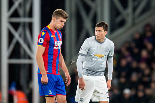 Alexander Sørloth of Crystal Palace and Victor Lindelöf