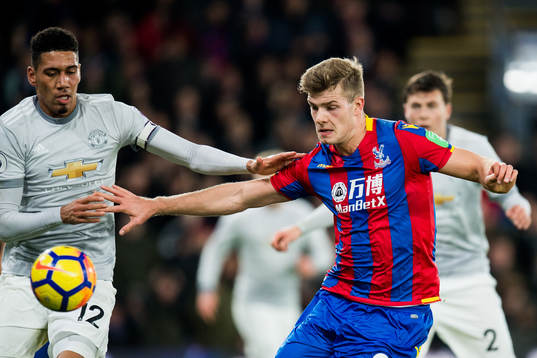 Chris Smalling of Manchester United and Alexander Sørloth