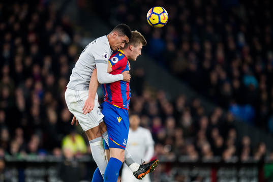 Chris Smalling of Manchester United and Alexander Sørloth