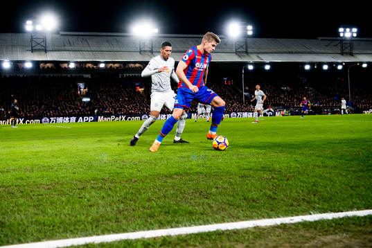 Chris Smalling of Manchester United and Alexander Sørloth