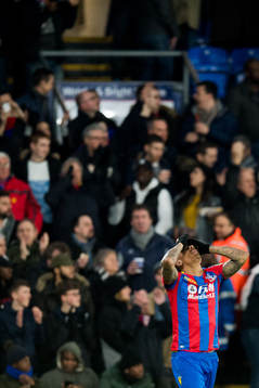 Patrick van Aanholt of Crystal Palace celebrate 2-0