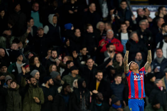 Patrick van Aanholt of Crystal Palace celebrate 2-0