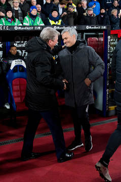 Roy Hodgson, coach of Crystal Palace, and José Mourinho,