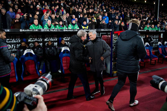 Roy Hodgson, coach of Crystal Palace, and José Mourinho,