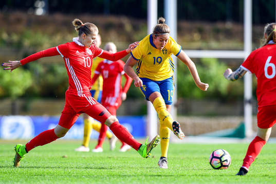 Rysslands Nadezda Smirnova och Alena Andreeva och Sveriges
