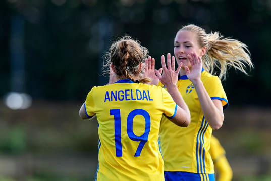 Sveriges Filippa Angeldal och Magdalena Eriksson jublar