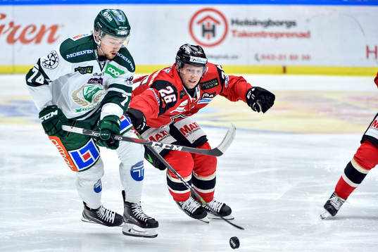 Färjestads Rasmus Asplund och Malmö Redhawks Axel