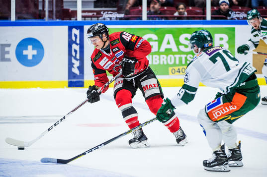 Malmö Redhawks Rhett Rakhshani mot Färjestads Libor