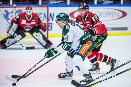 Färjestads Joakim Nygård mot Malmö Redhawks Jens Olsson
