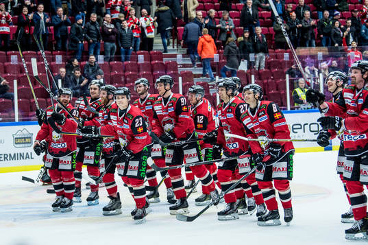 Malmö Redhawks spelare jublar