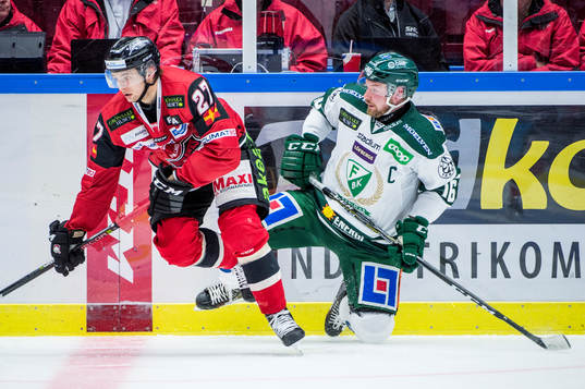 Färjestads Alexander Johansson mot Malmö Redhawks Daniel