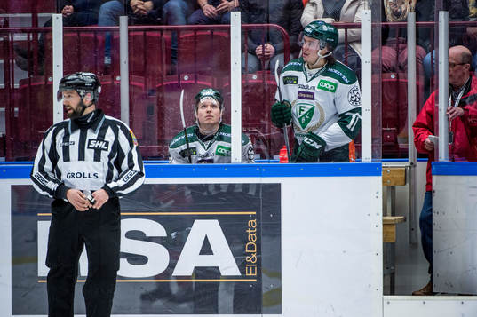 Färjestads Oskar Steen och Joakim Nygård i
