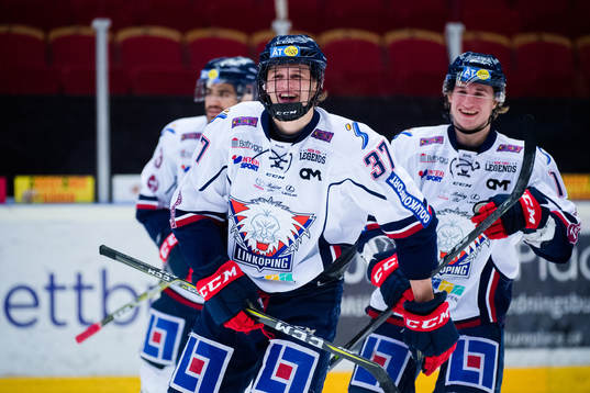 Linköpings Adam Ginning jublar