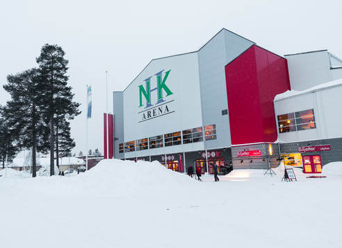 NHK Arena innan ishockeymatchen i Hockeyallsvenska finalen