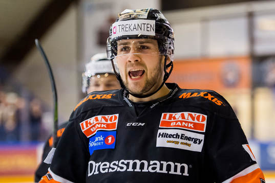 Endre Medby of Frisk Asker celebrates with his teammates