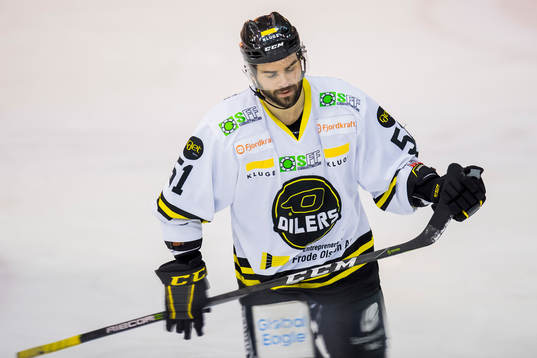 Philippe Cornet of Stavanger Oilers looks dejected