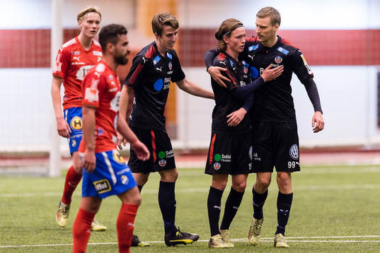 Helsingborgs Max Svensson, Adam Eriksson och Andri