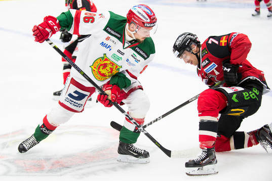 Malmö Redhawks Nils Andersson och Moras Mathias Bromé