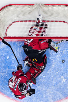 Malmö Redhawks målvakt Oscar Alsenfelt gör en räddning