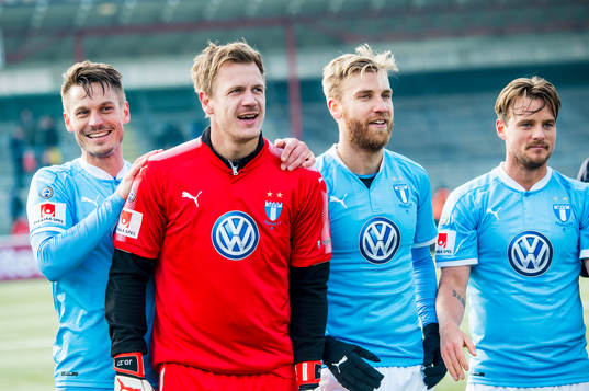Malmö FFs Markus Rosenberg, målvakt Johan Dahlin, Rasmus