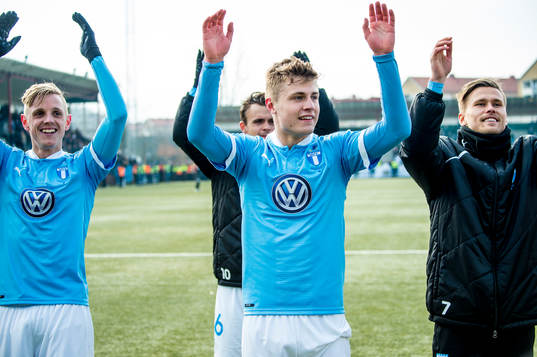 Malmö FFs Sören Rieks, Mattias Svanberg och Arnór Ingvi