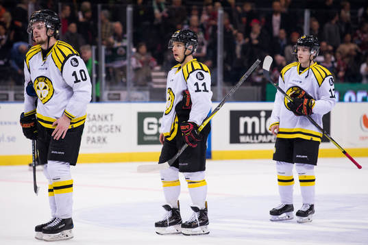 Brynäs Marcus Ersson, Kevin Clark och Ryan Gunderson deppar
