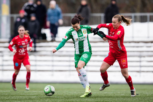Hammarbys Amanda Johansson och Örebros Frida Abrahamsson