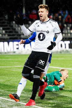 Nicklas Bendtner of Rosenborg reacts